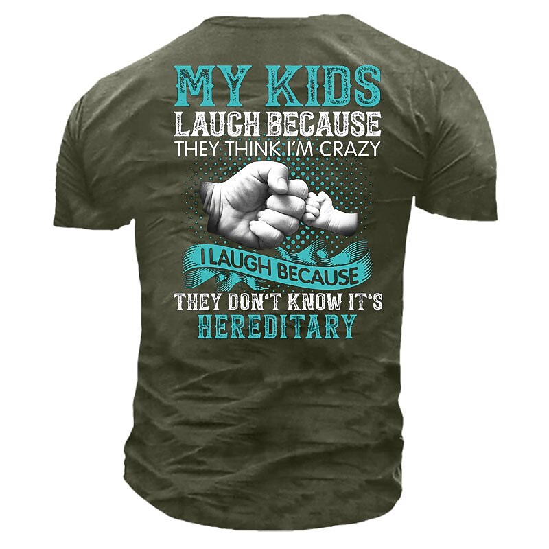 Kids Think Dad Crazy Hereditary Funny Parent Graphic Tee