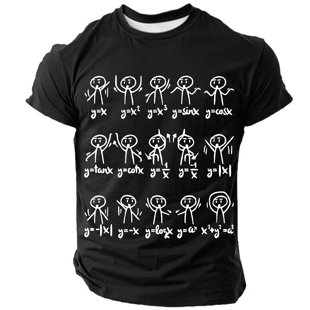 Math Equations Stick Figures Funny Science Humor Graphic Tee