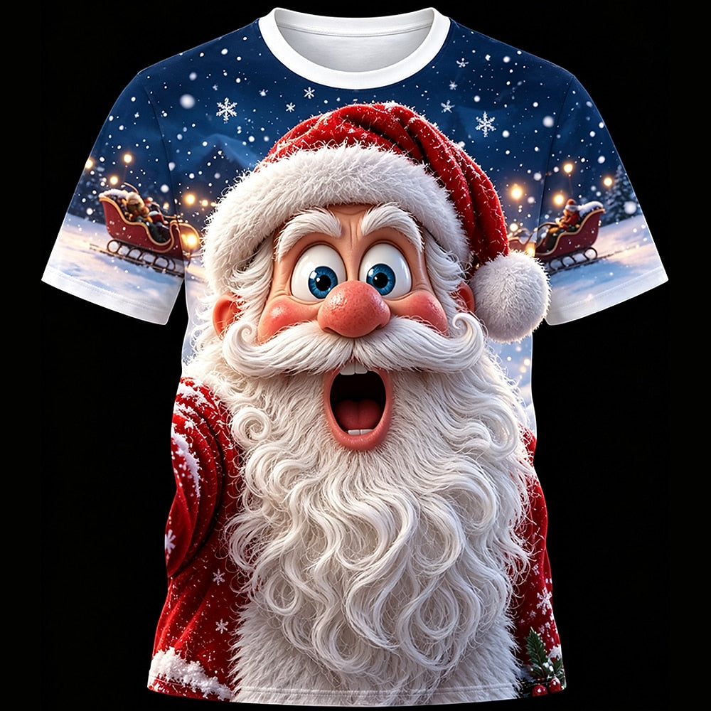 Santa Claus Christmas Designer Daily Party Street Graphic Tee