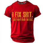 I Fix Stuff Funny Mechanic Handyman Repair Graphic Tee