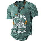 Real Grandpas Ride Motorcycles Funny Biker Grandpa Graphic Tee