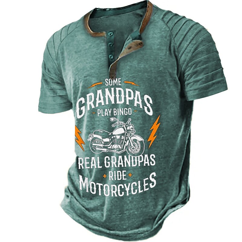 Real Grandpas Ride Motorcycles Funny Biker Grandpa Graphic Tee