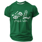 Old Man Motorcycle Rider Funny 3D Graphic Print Tee