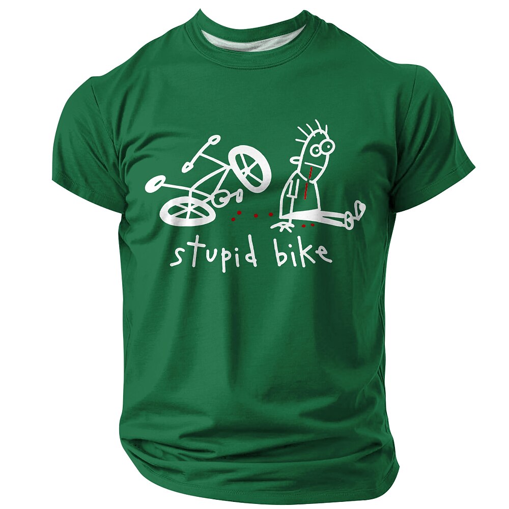 Old Man Motorcycle Rider Funny 3D Graphic Print Tee