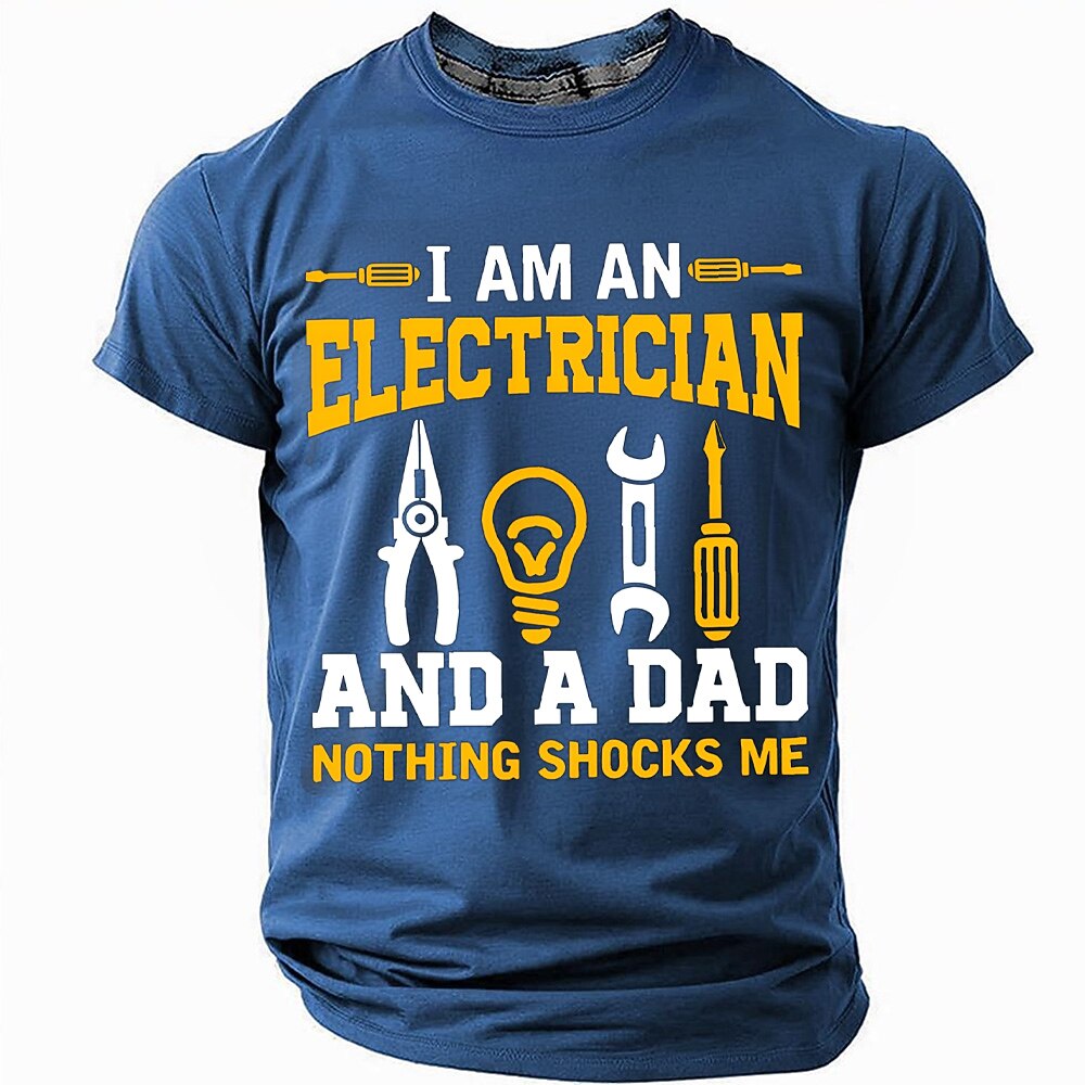Nothing Shocks Electrician Dad Graphic Funny Tee