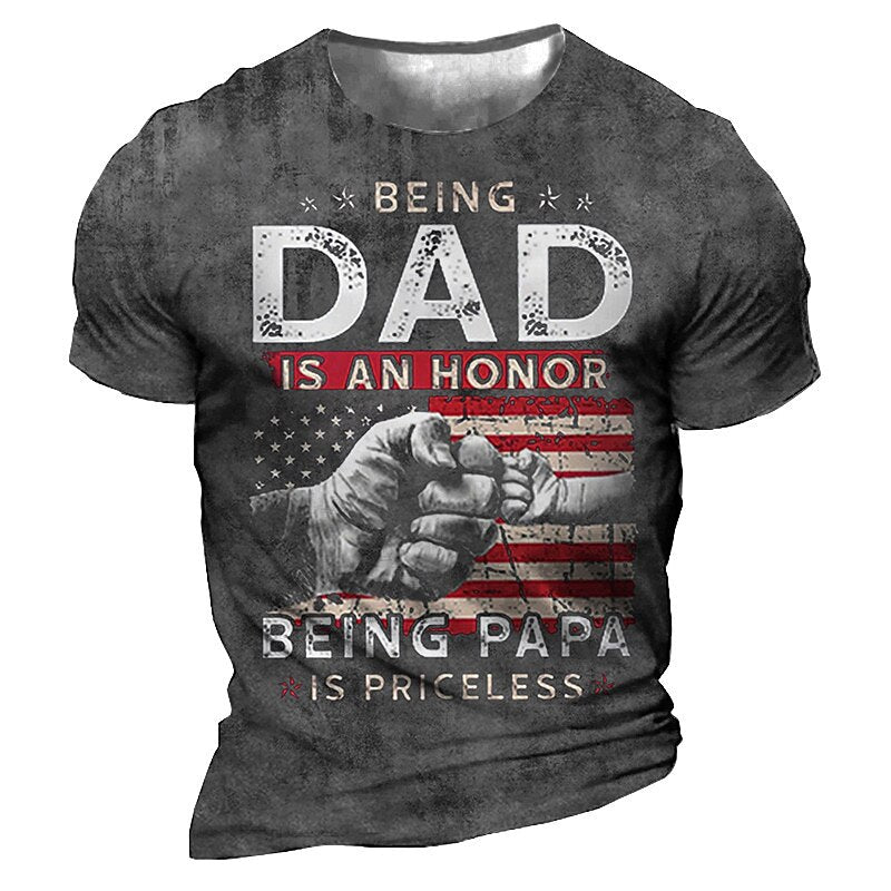 Being Dad Honor Being Papa Priceless Fist Bump Tee