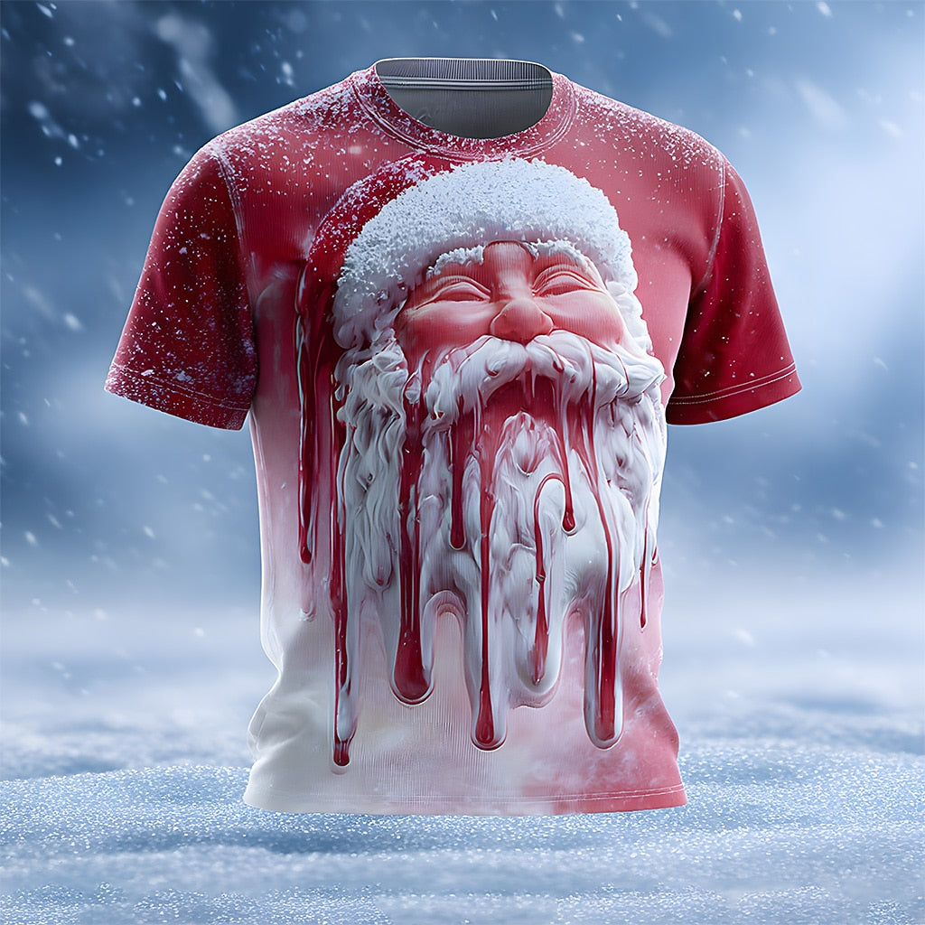Santa Claus Christmas Designer Street Vacation Graphic Casual Tee