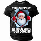 Christmas Tech Support Delete Your Cookies Funny Graphic Tee