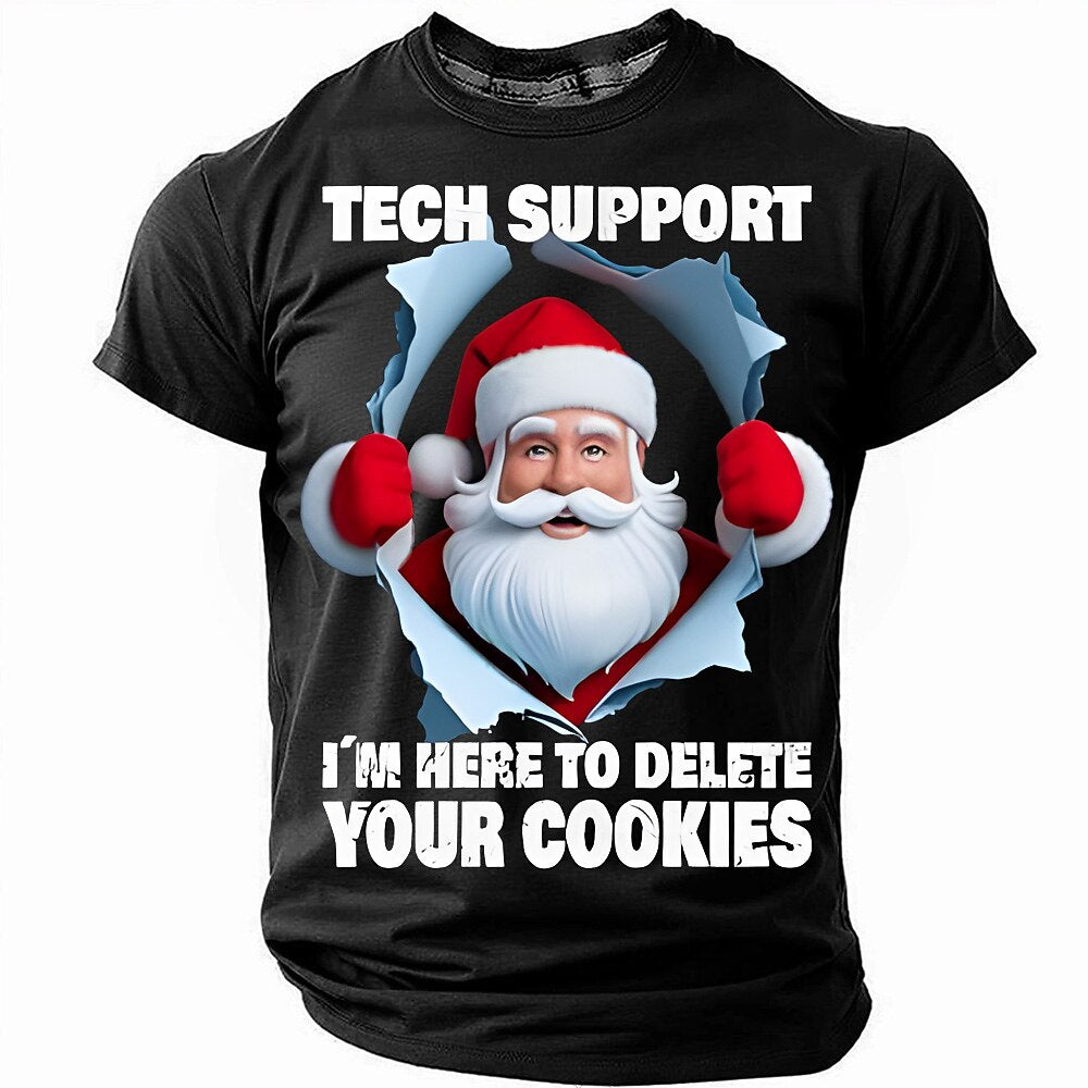 Christmas Tech Support Delete Your Cookies Funny Graphic Tee