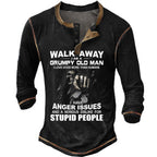 Grumpy Old Man Dog Lover Anger Issues Henley Shirt