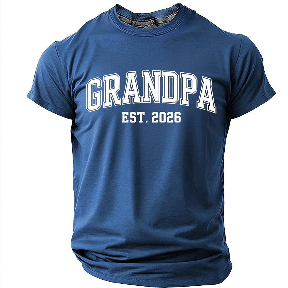 Grandpa Established 2026 Announcement Graphic Shirt