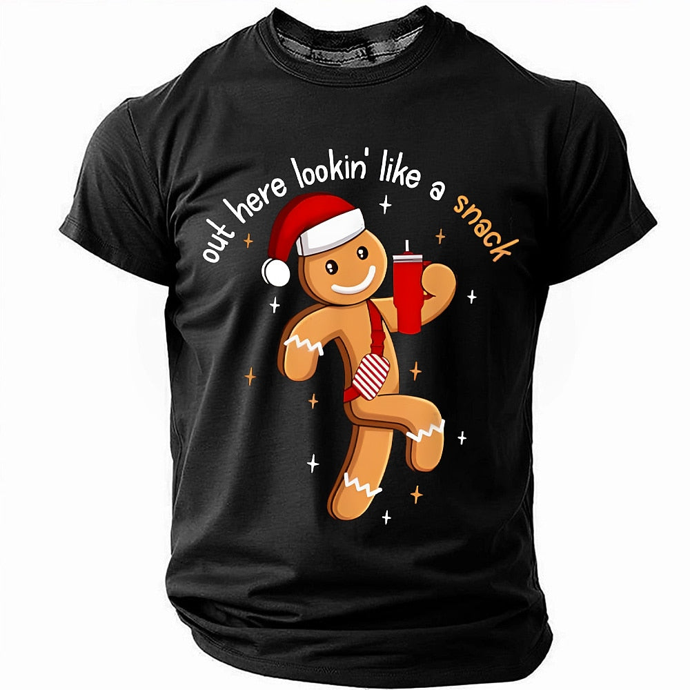 Lookin Like A Snack Gingerbread Cookie Funny Christmas Tee