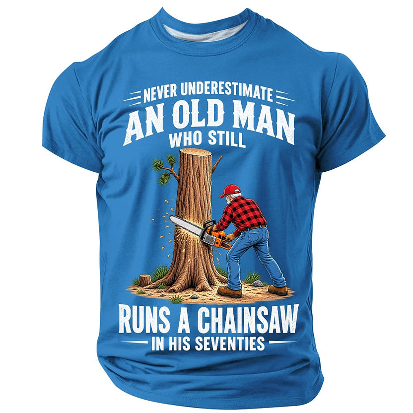 Old Rural Man Cracked Wall Santa 3D Cartoon Men's Holiday Shirt | The Grumpy Old Man ...