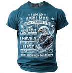 April Man Birthday Eagle Humor Graphic Tee