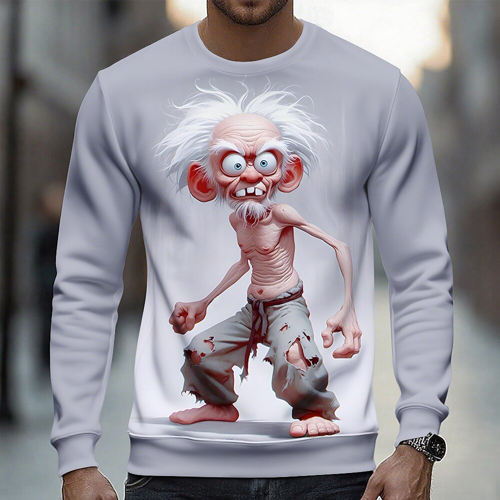 Legendary Old Man 3D Graphic Casual Crewneck Sweatshirt Gift
