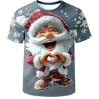Santa Claus Christmas Artistic Vacation Graphic Short Sleeve Tee