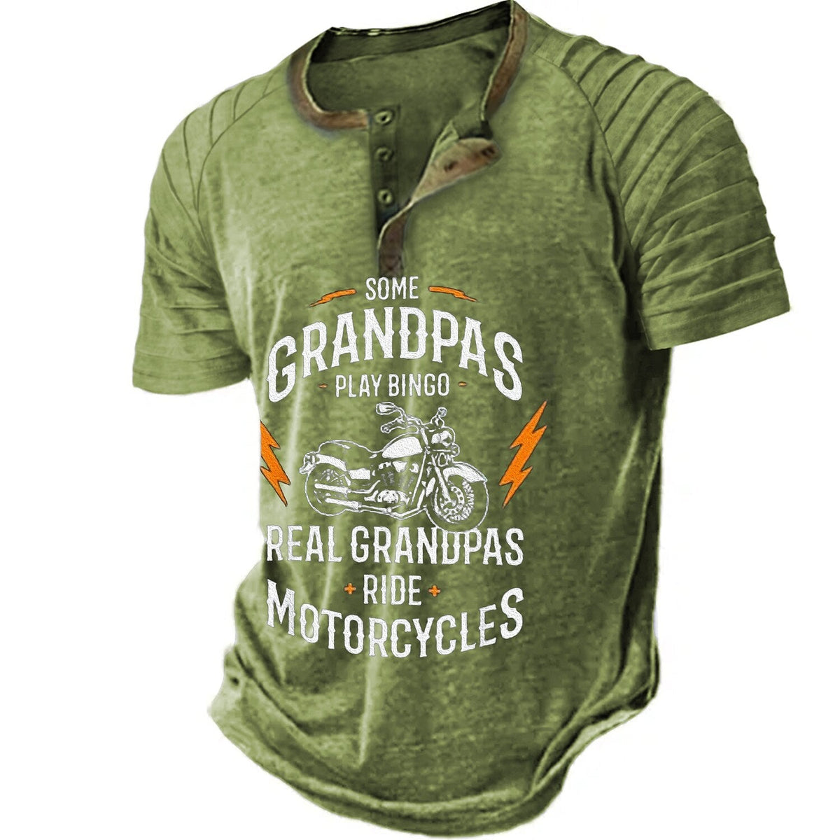 Real Grandpas Ride Motorcycles Funny Biker Grandpa Graphic Tee