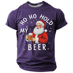 Santa Claus Christmas Beer Holiday Quote Short Sleeve Tee