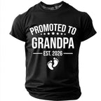 Promoted To Grandpa Announcement Graphic Tee