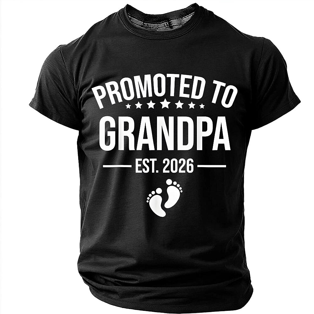 Promoted To Grandpa Announcement Graphic Tee