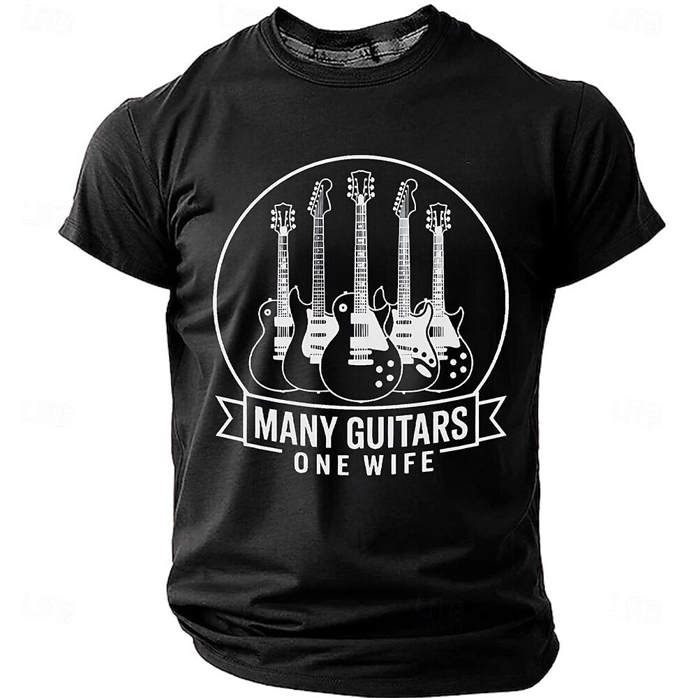 Music Festival Funny Guitar Player Graphic Short Sleeve Tee