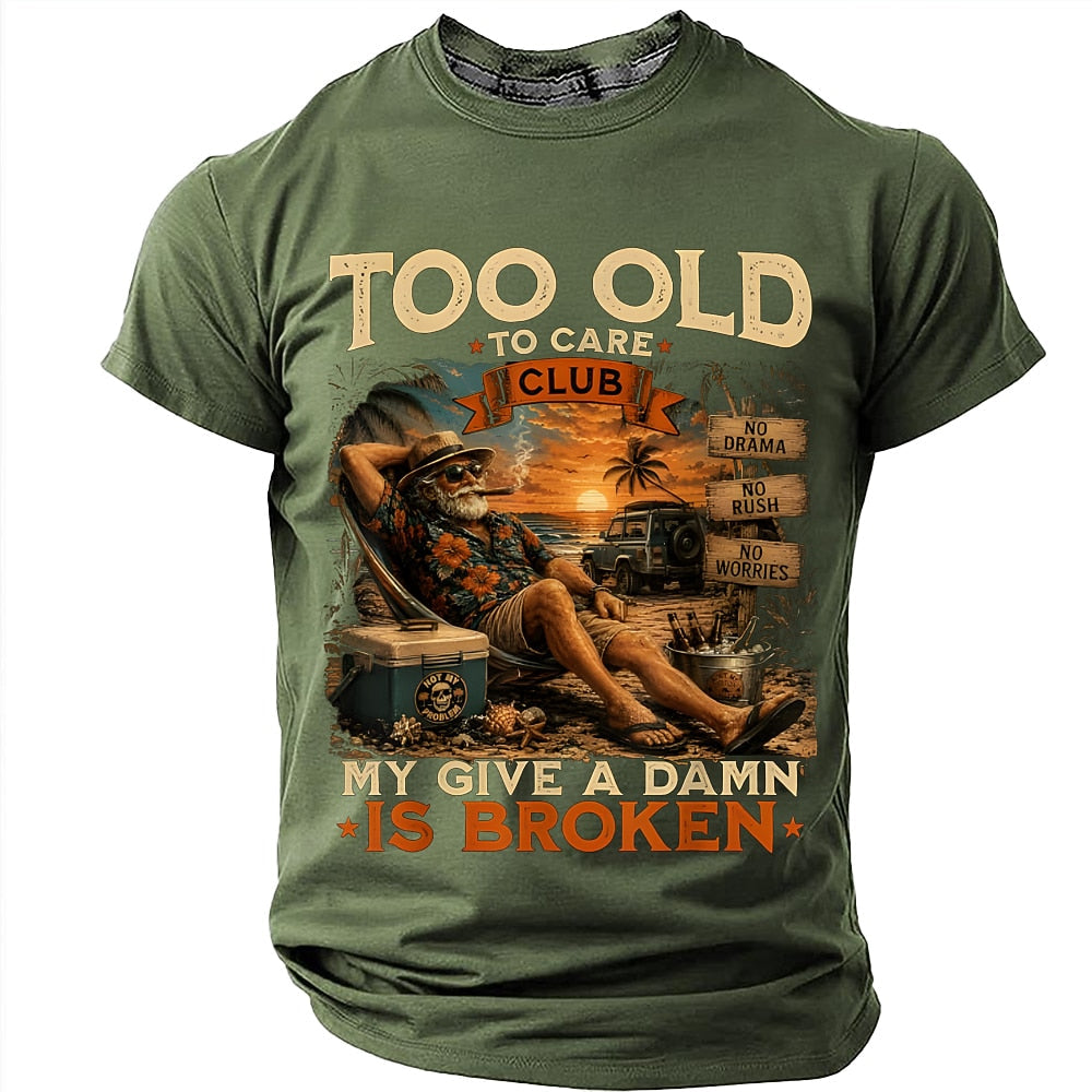 Vintage Too Old Careless Humor Graphic Tee