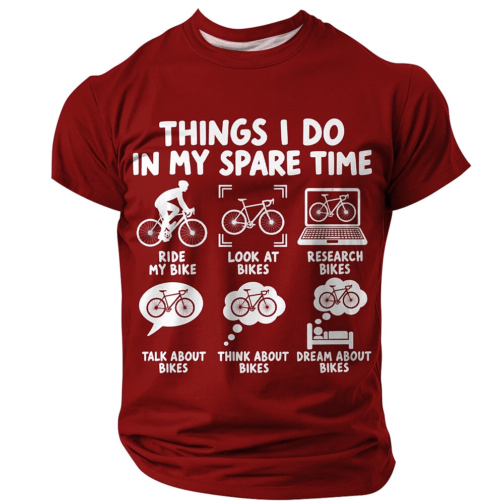 Vintage Old Man Biker Funny 3D Graphic Print Tee