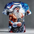 Christmas Santa Claus Festive Graphic Street Short Sleeve Tee
