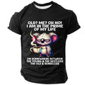 Funny Animal Old Man Exaggerated Humor Graphic Casual Tee