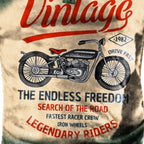 Vintage Motorcycle Rider Graphic Street Style Short Sleeve Henley
