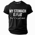 My Stomach Is Flat Silent L Funny Graphic Tee