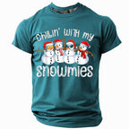 Funny Snowman Retro Vintage Christmas Holiday Short Sleeve Tee